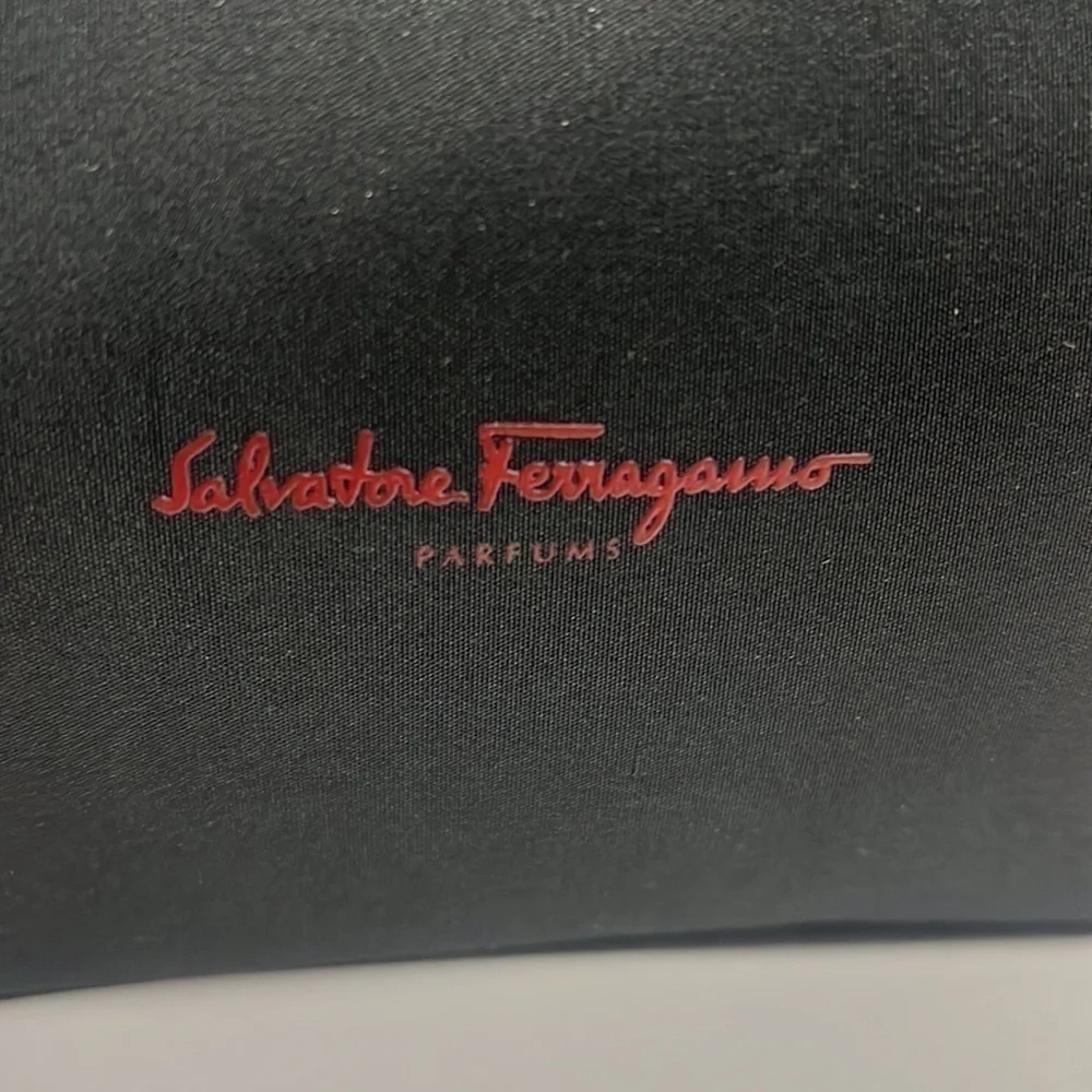 Salvatore Ferragamo Black Cosmetics Clutch Pouch
